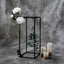 2-Pack Wedding Flower Stand Black Metal Geometric Column Frame Rectangular - Versatile Floral Pedestal for Sophisticated Arrangements 24"