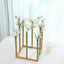 Flower Vase Gold Metal Minimalist 8-Tubes Square Base Design - Single Stem Bud Centerpiece for Arrangements 10"