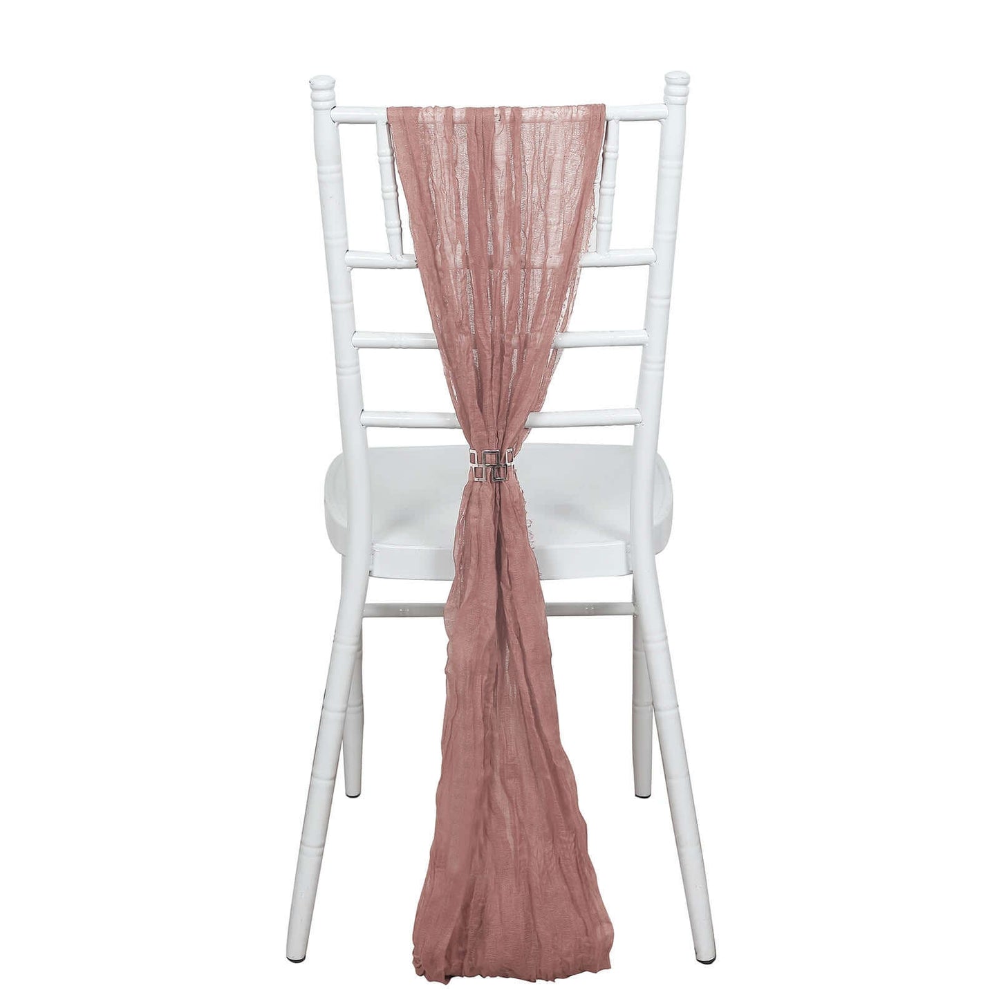 5 Pack Cheesecloth Gauze 16"x88" Chair Sashes Dusty Rose - Stylish Boho Decor for Weddings & Gatherings