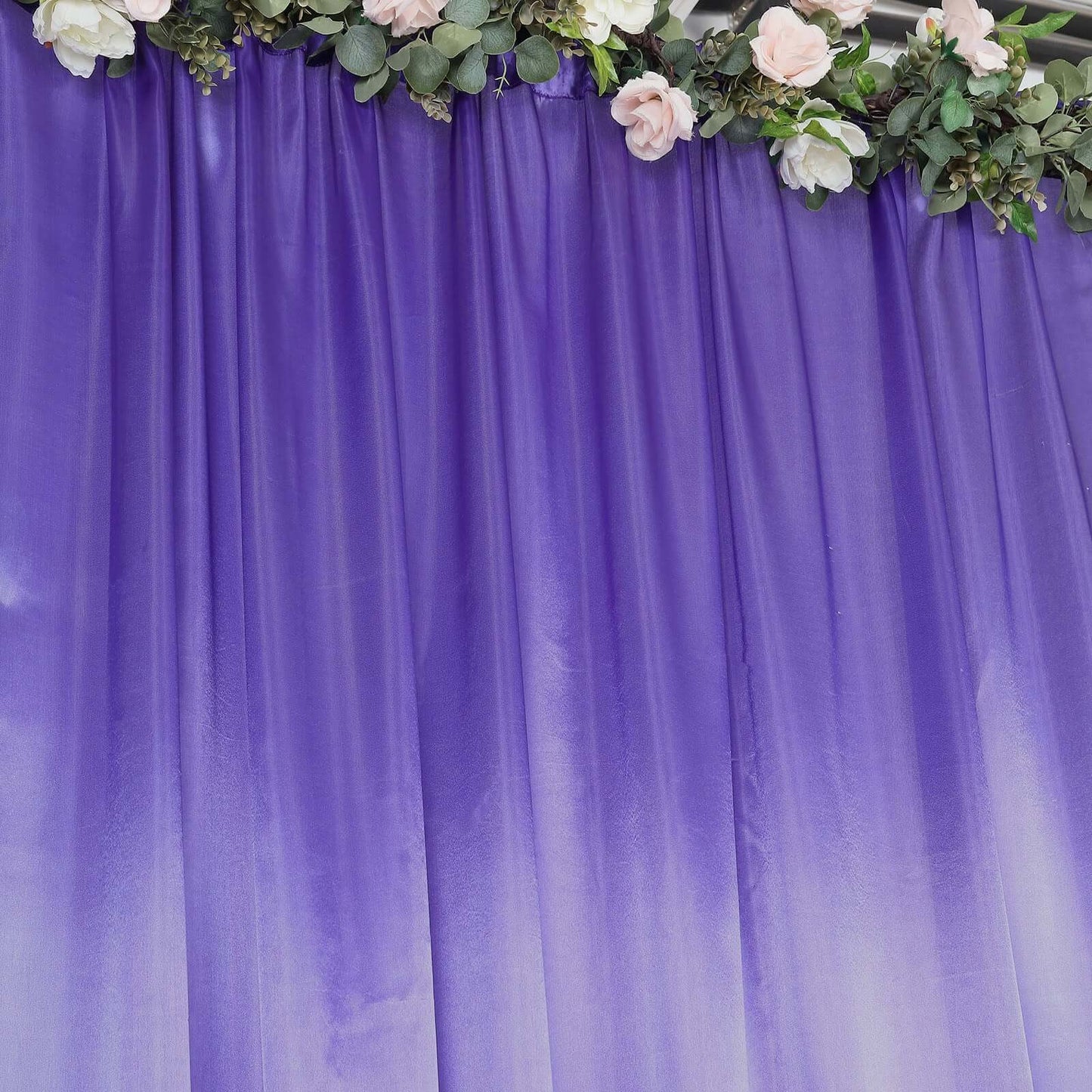 8ftx10ft Purple Satin Event Curtain Drapes, Backdrop Event Panel