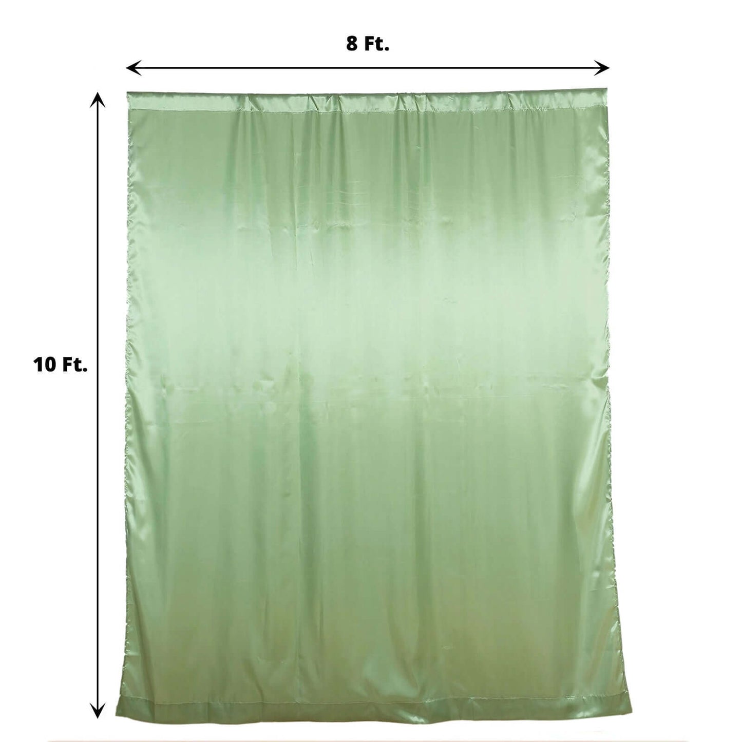 8ftx10ft Sage Green Satin Event Curtain Drapes, Backdrop Event Panel