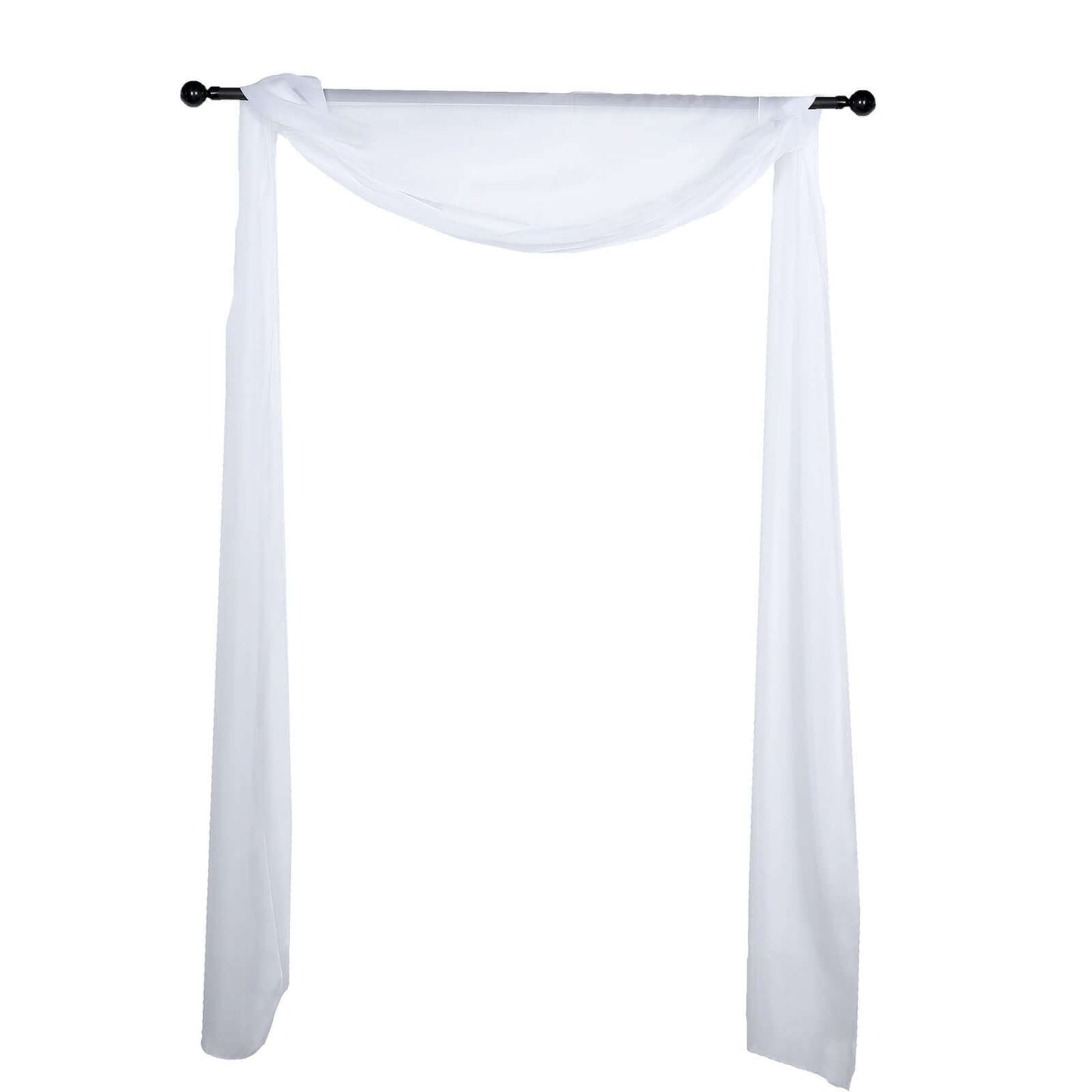 18ft White Sheer Organza Wedding Arch Drapery Fabric, Window Scarf Valance