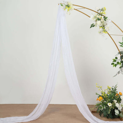 20ft White Gauze Cheesecloth Fabric Wedding Arch Drapery, Window Scarf Valance, Boho Decor Arbor Curtain Panel