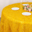 Polyester 120" Round Gold Tablecloth Metallic Fringe Shag Tinsel Design Table Cover for Weddings & Events