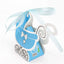 25 Pack Light Blue Baby Paper Stroller Party Favor Gift Boxes, Cardstock Carriage Candy Boxes with Ribbon Ties - 4.5"x2"x4"