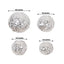 Set of 4 Glitter Silver Payette Sequin Hanging Lanterns, Large Decorative Round Foldable Fabric Chinese Lantern Lampshades - 12",14",16",20"