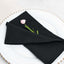 5 Pack Premium Polyester 20"x20" Napkins Black - Wrinkle-Resistant & Durable Dinner Napkins