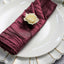 5 Pack Taffeta 20"x20" Napkins Burgundy - Accordion Crinkle Dinner Napkins