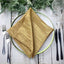 5 Pack Taffeta 20"x20" Napkins Gold - Accordion Crinkle Style Dinner Napkins for Upscale Dining