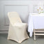 Stretch Spandex Chair Cover Beige for Folding Chairs - Reusable & Wrinkle-Resistant 160GSM Fitted Slipcover