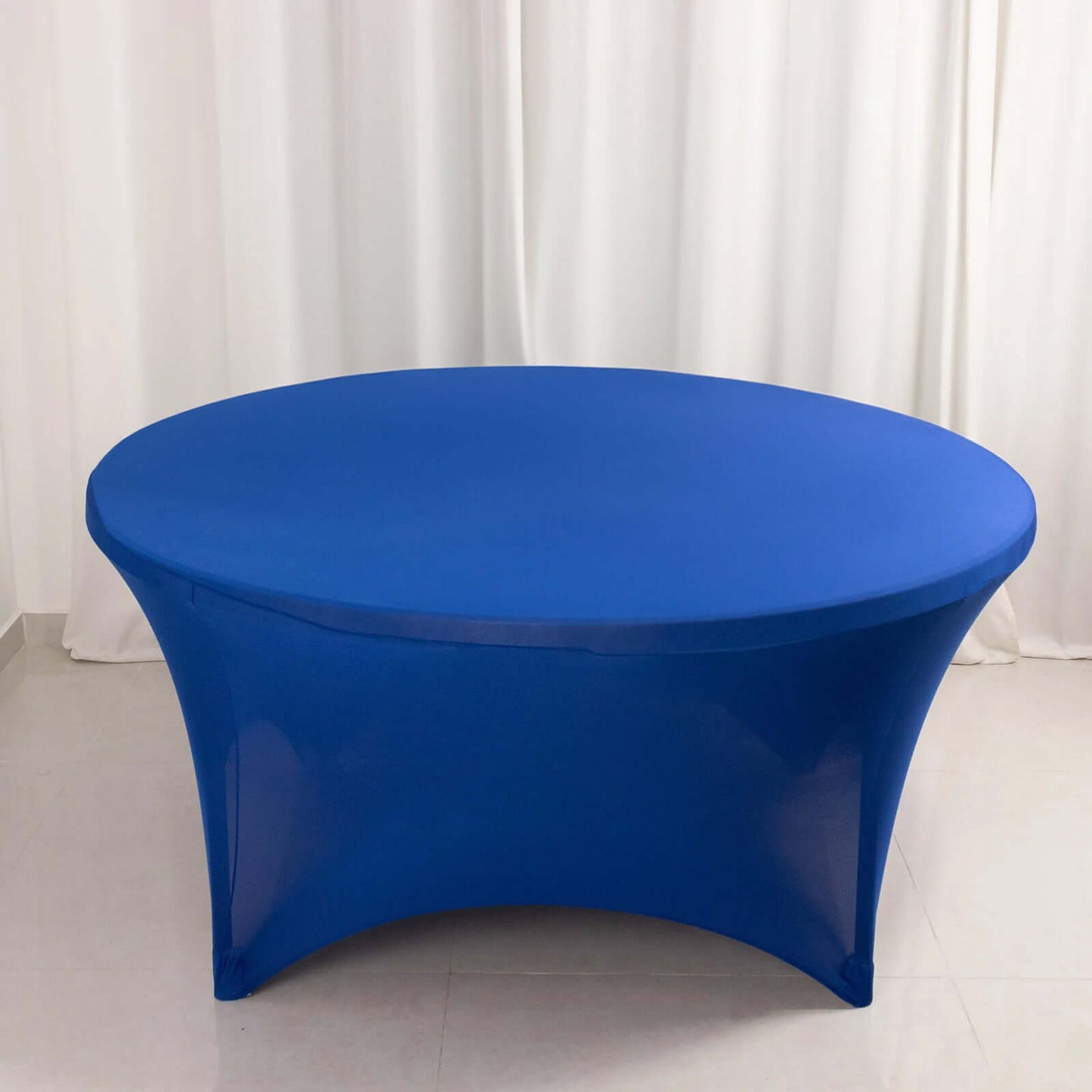 Stretch Spandex 5ft Round Tablecloth Royal Blue - Durable Form-Fitting Table Cover