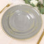 6-Pack Acrylic Round Charger Plates 13" in Charcoal Gray with Gold Beaded Rim, Decorative Dinner Party Charger Tableware