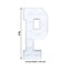 Giant LED Marquee Light Up Letter "P", White 4ft Pre-Cut Foam Board with 10 Warm White Battery Operated LEDs, Glue Gun and Sticks