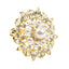 4 Pack Pearl And Diamond Rhinestone Flower Gold Metal Napkin Rings, Decorative Napkin Buckle Holders