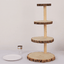 4-Tier Wooden Cupcake Tower Stand Rustic Natural Wood Slice Design - Farmhouse Style Dessert Display 29"