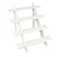 4-Tier Wooden Ladder Shelf Whitewashed Rustic Design - Cascading Stair Step Dessert Display Cupcake Holder 21"