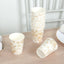 24-Pack Paper Cups in White with Gold French Toile Print - Stylish Disposable Floral Party Cups for Weddings & All Purpose Use 9oz