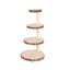 4-Tier Wooden Cupcake Tower Stand Rustic Natural Wood Slice Design - Farmhouse Style Dessert Display 29"