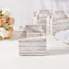 25 Pack Rustic White Candy Gift Tote Gable Boxes With Wood Plank Pattern, Party Favor Treat Boxes - 4"x2.5"x4.5"