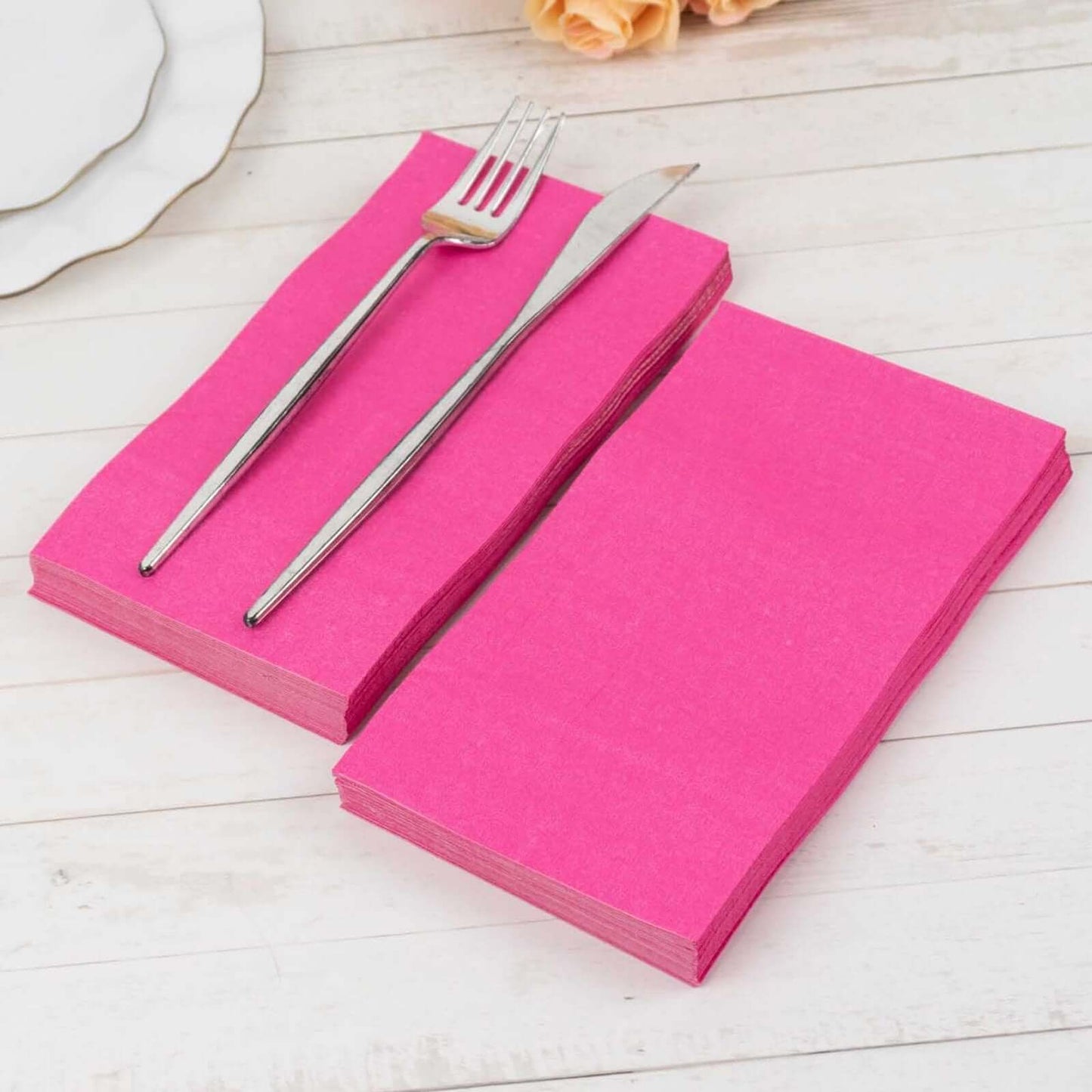 50-Pack Paper Napkins Fuchsia - Soft Disposable 2-Ply Dinner Napkins for Weddings