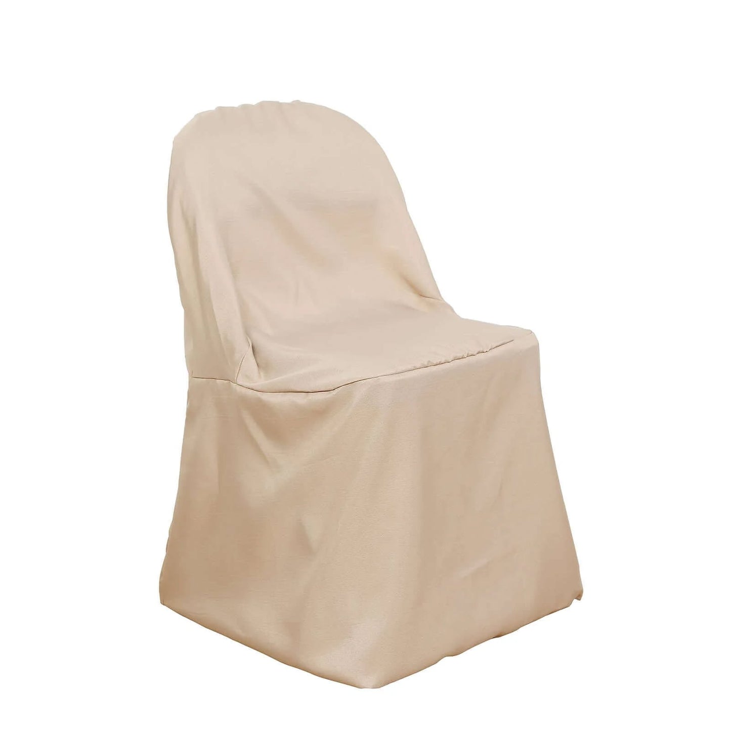 10 Pack Polyester Chair Covers for Folding Chairs Nude - Wrinkle-Free Stain-Resistant Slip-On Slipcovers