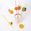 50-Pack Tropical Fruit Drinking Straws Multi-Colored - Disposable Straws for Summer Drinks 10"