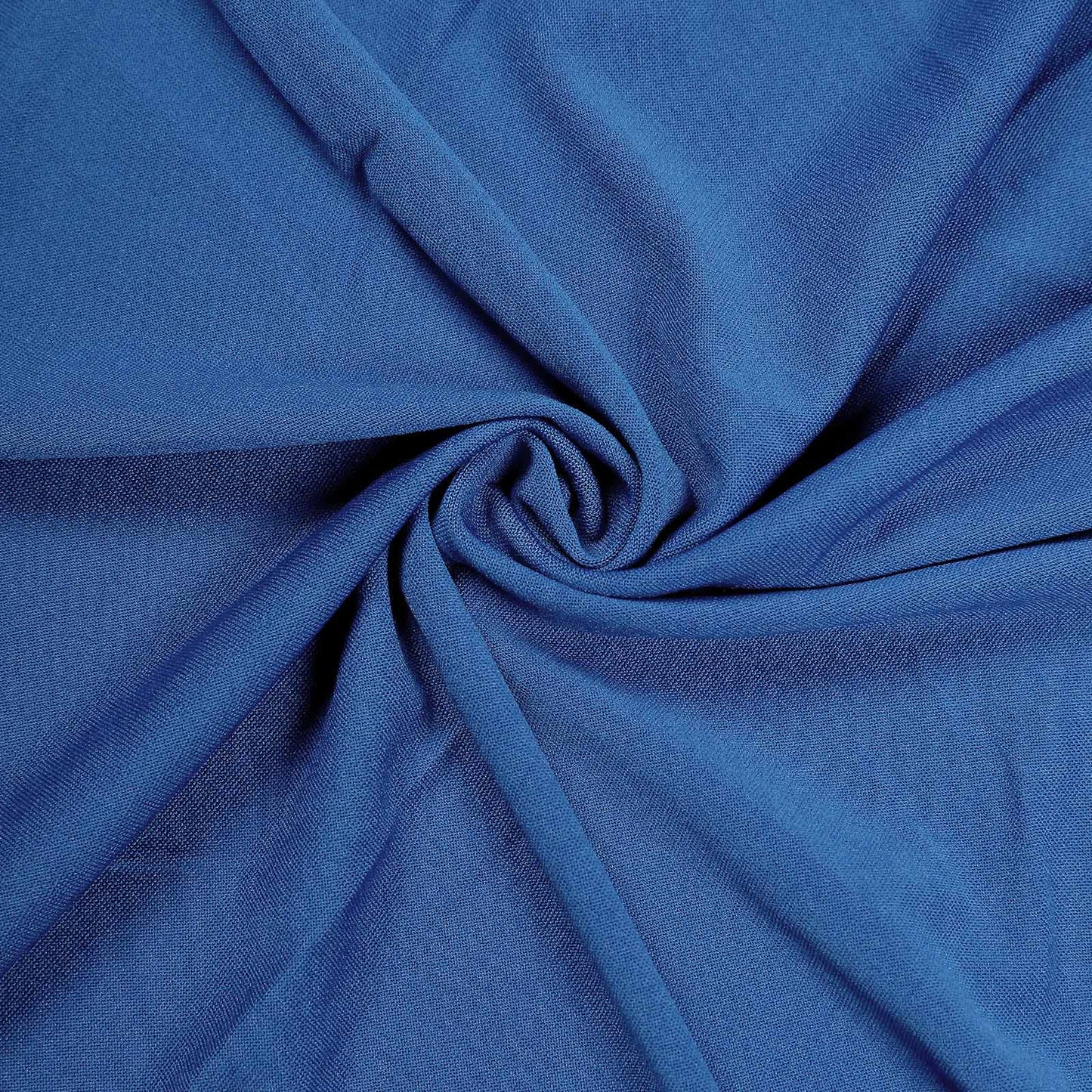 Spandex 30" Round Cocktail Table Cover Skirt Royal Blue With Natural Wavy Drapes