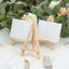 10-Pack Wooden Display Easel Stands DIY Mini Design Natural - Rustic Place Card Table Number Holders 5"