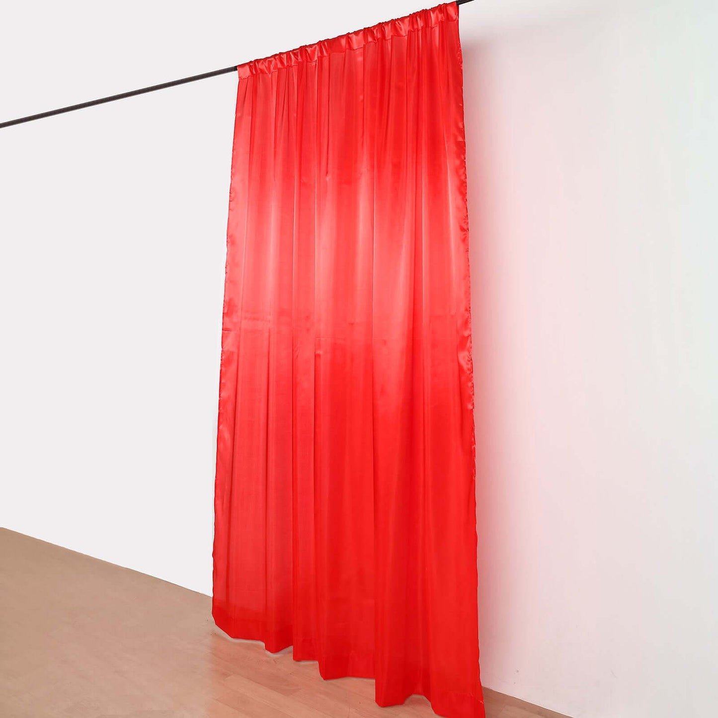 8ftx10ft Red Satin Event Curtain Drapes, Backdrop Event Panel