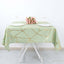Polyester 54"x54" Square Tablecloth Sage Green with Gold Foil Geometric Pattern - Wrinkle-Resistant & Durable for Stylish Settings