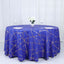 Polyester 120" Round Tablecloth Royal Blue with Gold Foil Geometric Pattern Wrinkle-Resistant Seamless Table Cover