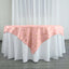Polyester 54"x54" Table Overlay Square Tablecloth Dusty Rose with Gold Foil Geometric Pattern - Wrinkle-Resistant & Durable Table Topper