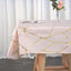 Polyester 54"x54" Square Tablecloth Blush with Gold Foil Geometric Pattern - Wrinkle-Resistant & Durable Table Cover
