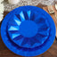 25-Pack Paper 7" Round Dessert Plates in Royal Blue with Geometric Prism Rim - Disposable 400GSM Appetizer Salad Plates