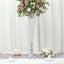 2-Pack Crystal Beaded Trumpet Vase Set Silver - Table Centerpiece for Grand Occasions 40"