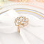 4 Pack Diamond Rhinestone Gold Metal Rose Flower Napkin Rings, Decorative Napkin Buckle Holders
