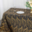 Mesh 90"x156" Rectangle Tablecloth Black/Gold - Wave Sequin Embroidered Table Cover