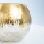 Glass Bud Vase Gold Foiled Crackle Bubble Bowl - Classy Floral Centerpiece for Weddings 4" - Linen Luxes