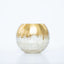 Glass Bud Vase Gold Foiled Crackle Bubble Bowl - Classy Floral Centerpiece for Weddings 4" - Linen Luxes