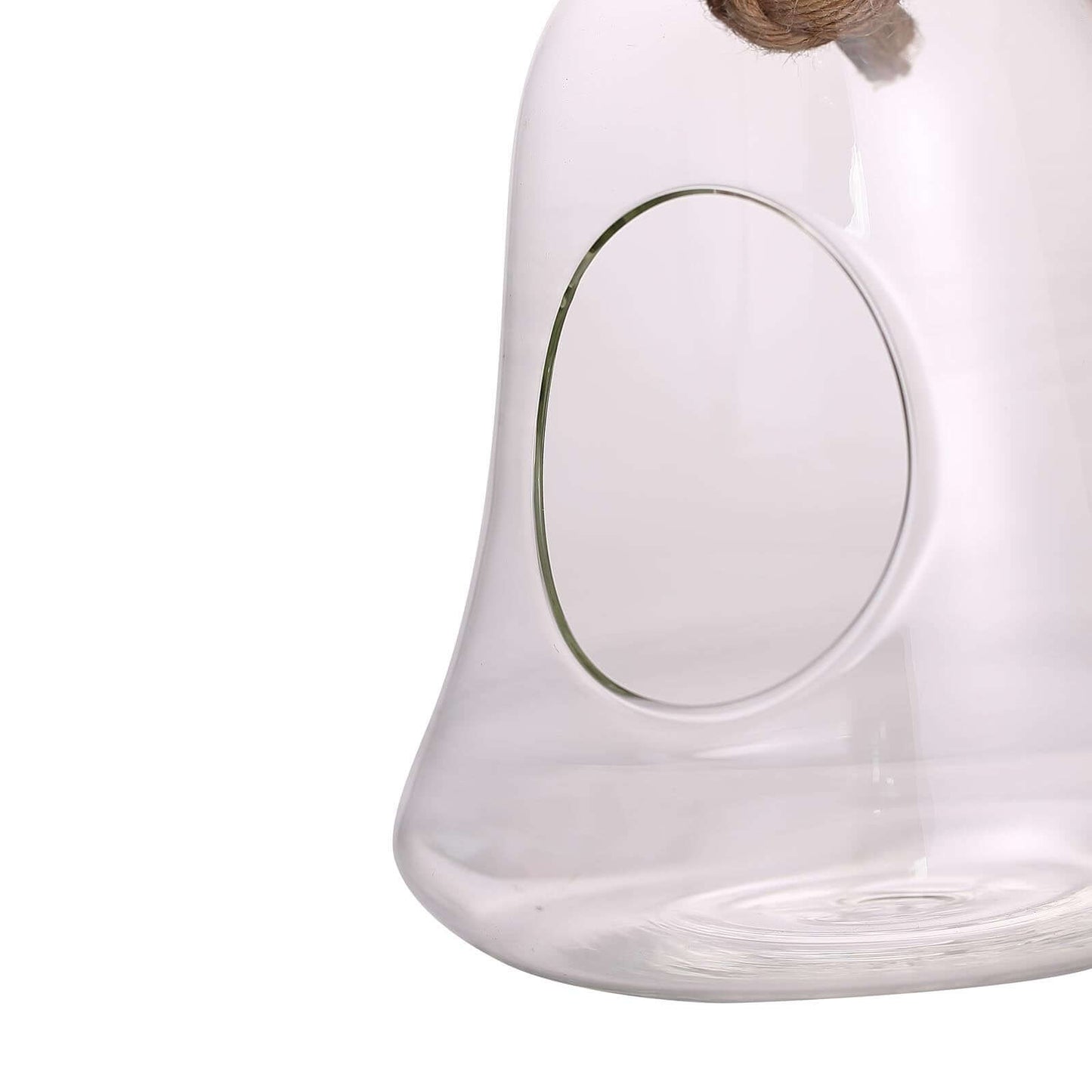 Glass Terrarium Hanging Bell Shaped Design with Twine Rope - Unique Free - Falling Planter for Air Plants & Displays 9" - Linen Luxes