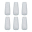 6-Pack Glass Urn Vases Clear with Diamond Crystal Cut Pattern - Stylish Decorative Design for Event Decor 8.5"