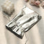 10 Pack Metallic Silver Lame Polyester 5"x7" Party Favor Gift Bags, Shiny Fabric Drawstring Candy Pouch