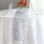 Metallic Tinsel Polyester 12"x108" Table Runner Silver - Shimmery Fringe Shag Table Decor