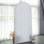 7ft Silver Shimmer Tinsel Spandex Chiara Backdrop Stand Cover For Fitted Round Top Wedding Arch