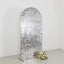 7ft Sparkly Silver Big Payette Sequin Fitted Wedding Arch Cover for Round Top Chiara Backdrop Stand