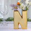 Shiny Ceramic Vase Letter "N" Gold Plated - Chic Bud Planter Pot for Events & Decor 6"