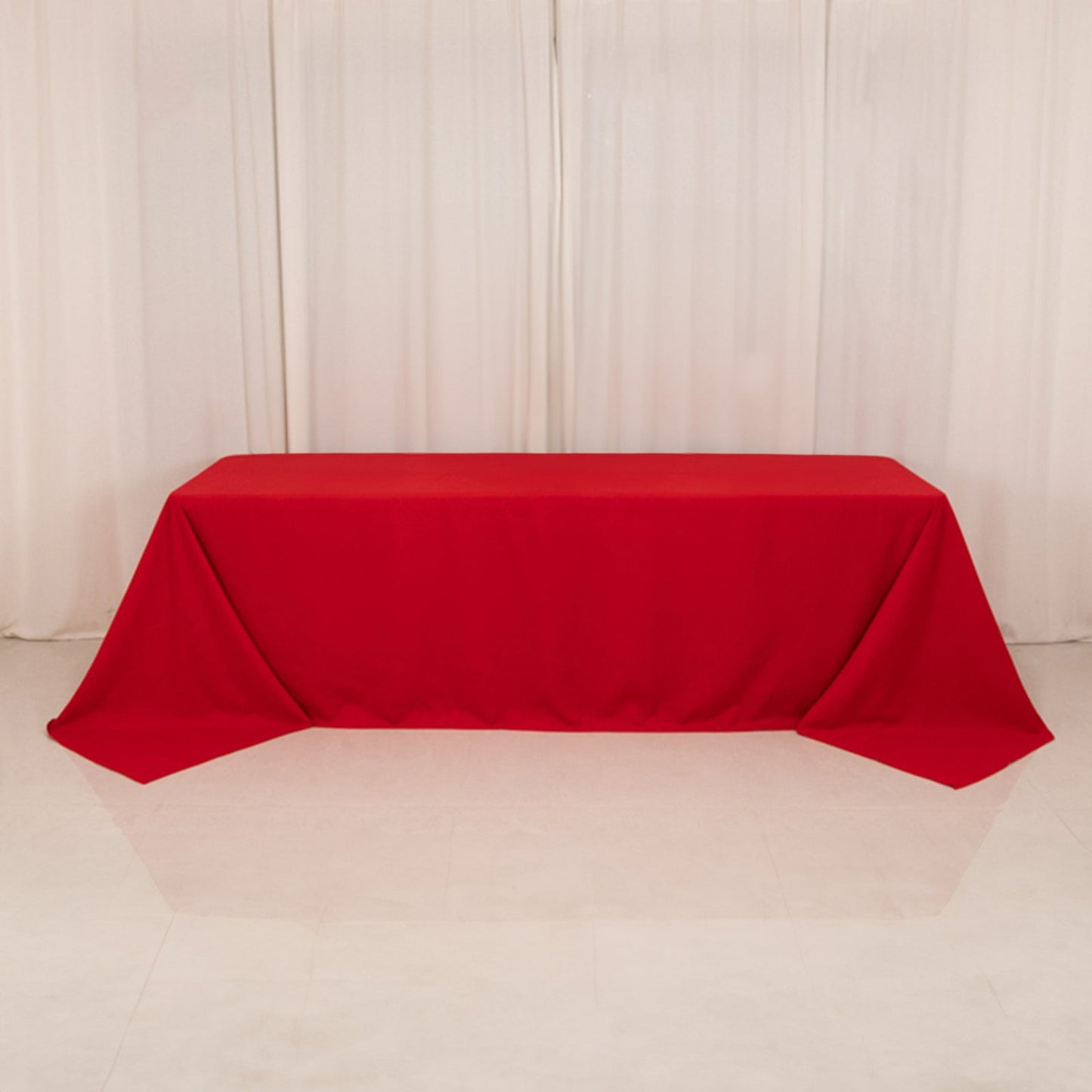 Cotton Blend 90"x156" Rectangle Tablecloth Red - Seamless Wrinkle-Resistant Table Cover