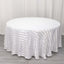 Satin Striped 120" Round Tablecloth White - Silky Smooth Seamless Wedding Decor