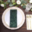 Sequin Tulle 20"x20" Napkin Hunter Emerald Green - Embroidered Leaf Vine Dinner Napkins
