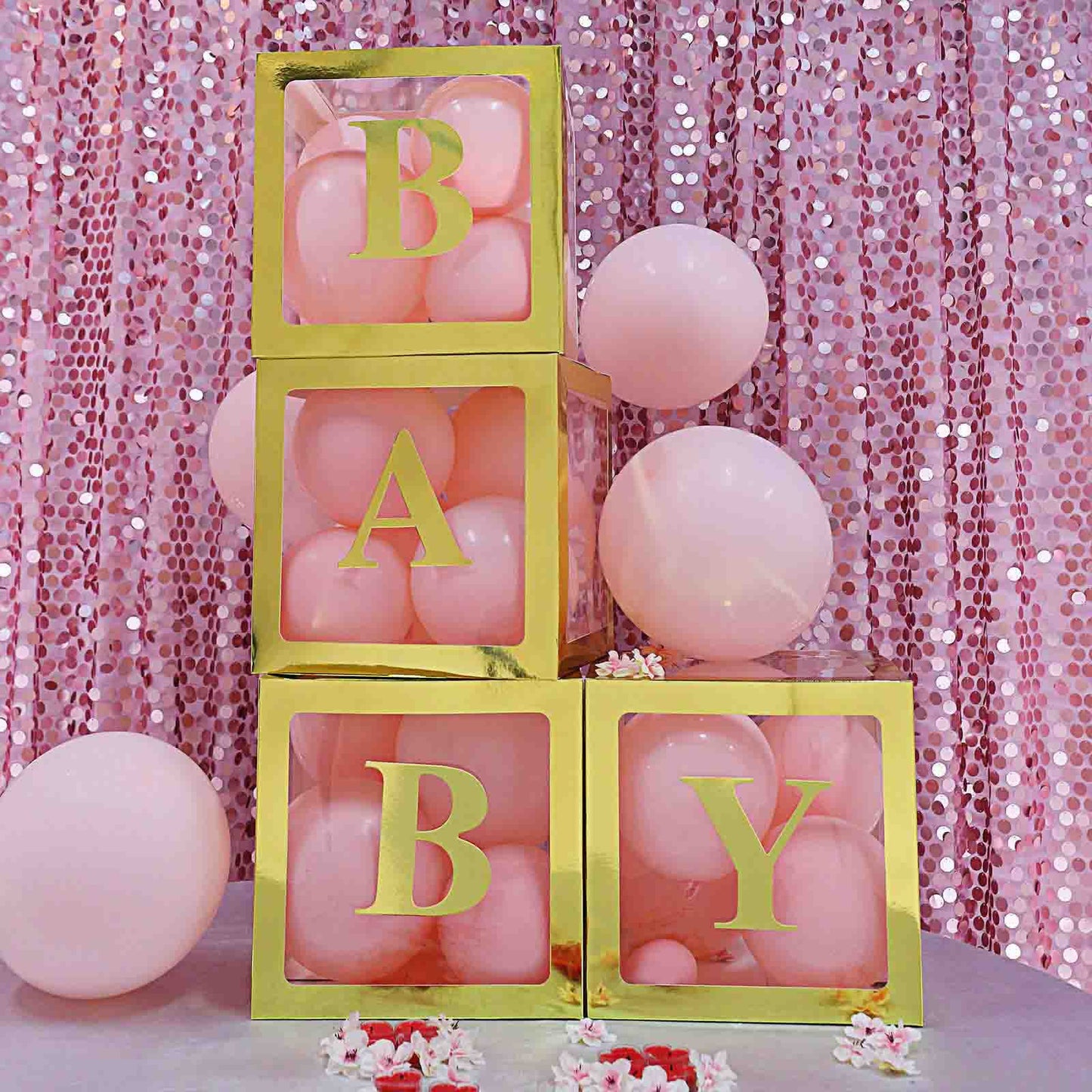 4 Pack 5" Metallic Gold Alphabet Stickers Banner, Customizable Stick on Gold Letters - B